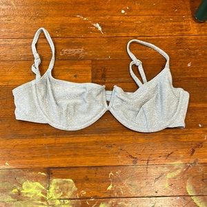 Light blue sparkly underwire bikini top